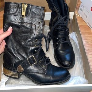 REAL LEATHER COMBAT BOOTS